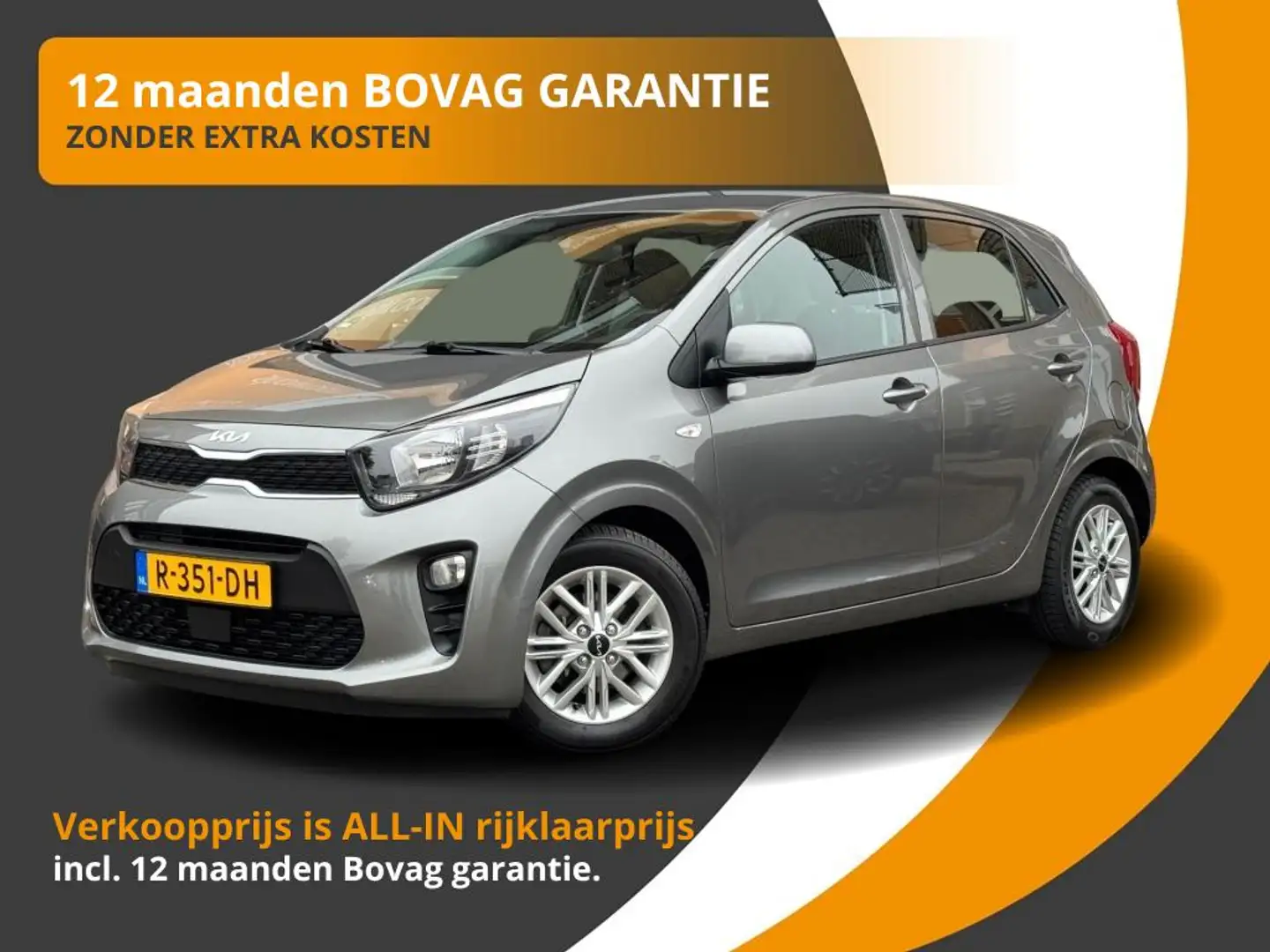 Kia Picanto 1.0 DPI DYNAMICLINE 5-DEURS CARPLAY/CRUISE/CAMERA/ Grijs - 1