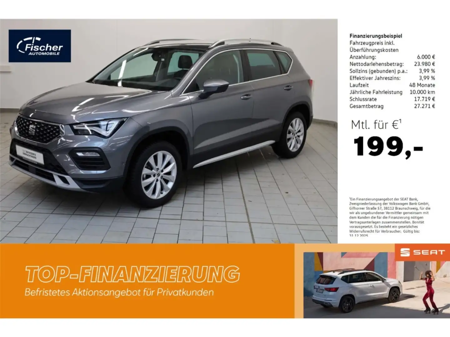 SEAT Ateca 1.5 TSI Xperience DSG AHK/Virt./NAV/LED Grau - 1