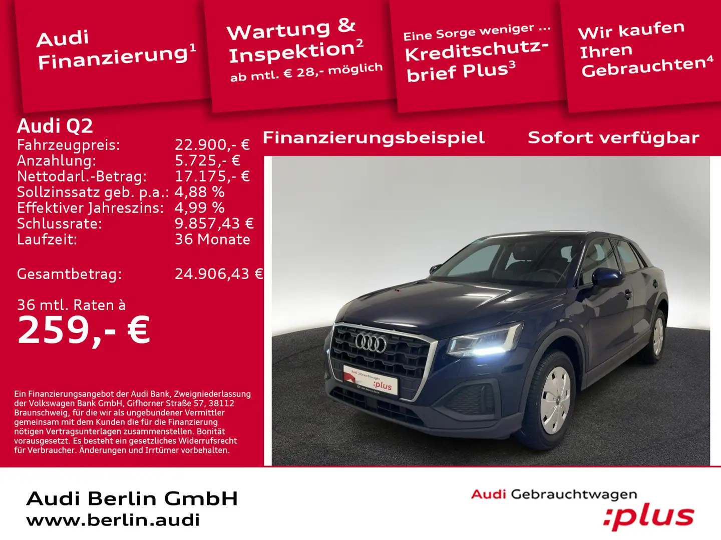 Audi Q2 30 TDI 6-Gang LED NAVI RFK SITZHZG Blau - 1
