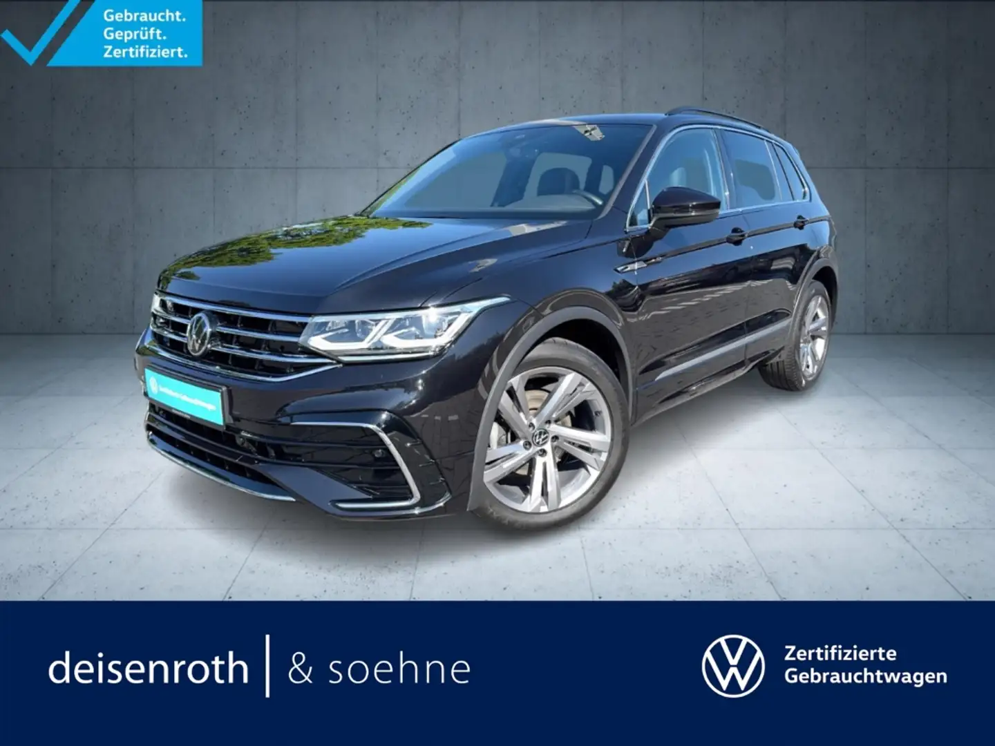 Volkswagen Tiguan R-Line 2.0 TDI AHK/Matrix/Pano/Kam/Nav/IQ/Assist Zwart - 1