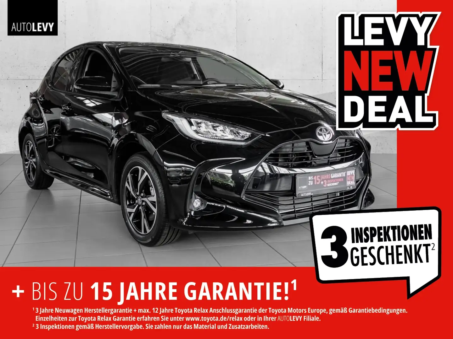 Toyota Yaris 1.5 Hybrid Teamplayer +Alu+R-Kamera+Sofort Schwarz - 1