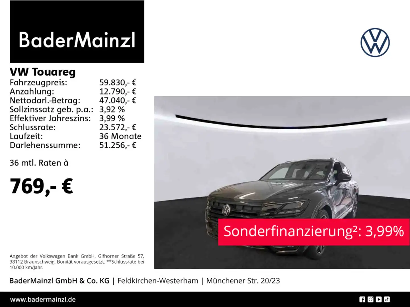 Volkswagen Touareg 3.0 TDI 4M R-Line Pano Stdhz Matrix HUD Schwarz - 1