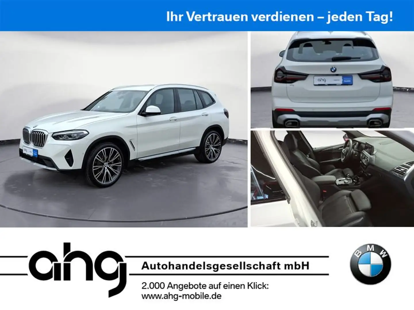 BMW X3 xDrive20i Standhzg. 21' el Sitze AHK Weiß - 1