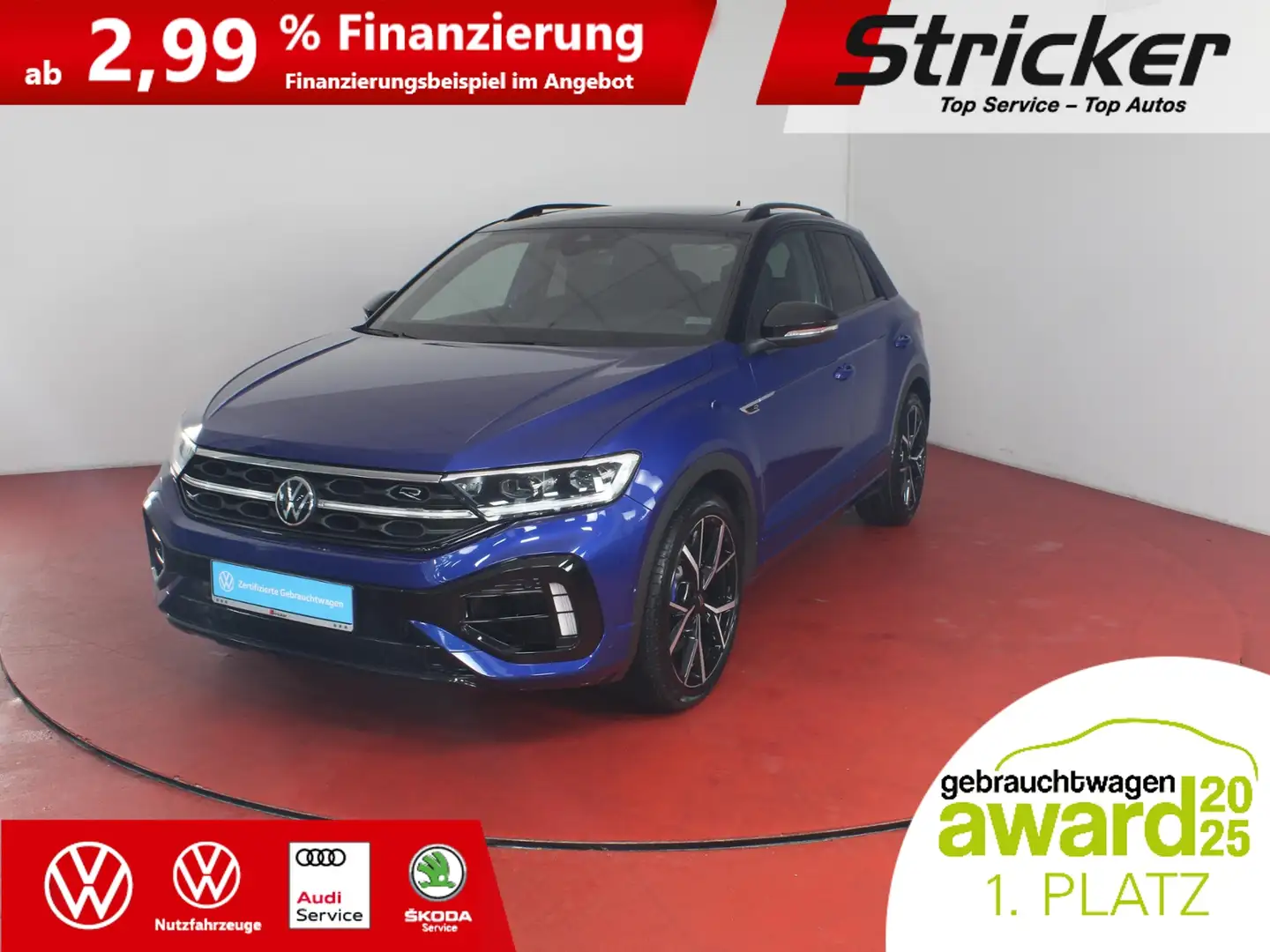 Volkswagen T-Roc R 2.0TSI 286,-ohne Anzahlung Akrapovic Pano AHK L Blau - 1