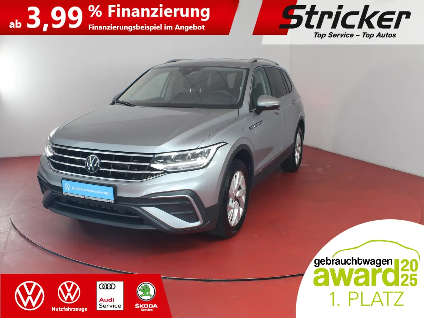 Volkswagen Tiguan Allspace Life 2.0TDI DSG 337,-ohne Anzahlung AHK 7-Sitzer Silber - 2