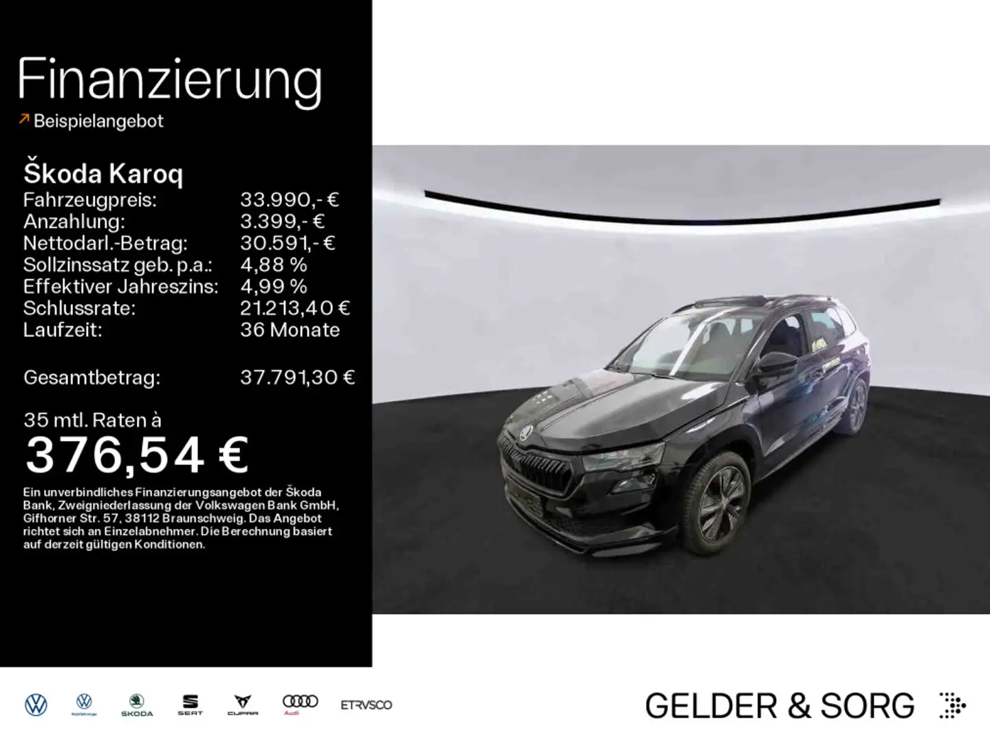 Skoda Karoq Sportline 2.0 TSI 4x4 PANO|NAVI|KESSY Schwarz - 1