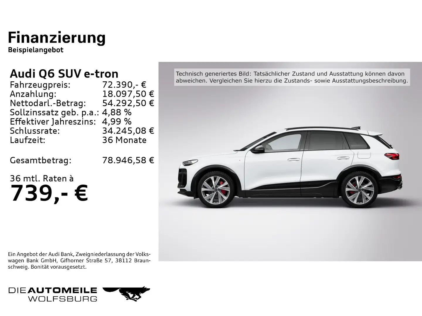 Audi Q6 e-tron quattro Luft/Matrix/HeadUp/B+O/AHK/Pan Белый - 2