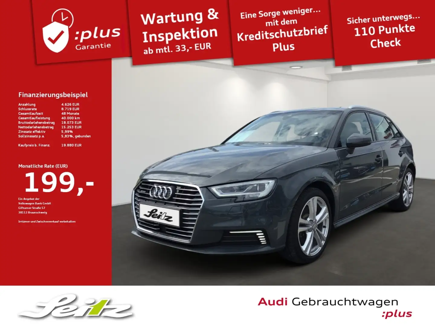 Audi A3 Sportback 40 e-tron sport *AHK*LED*PDC*NAVI* Szary - 1