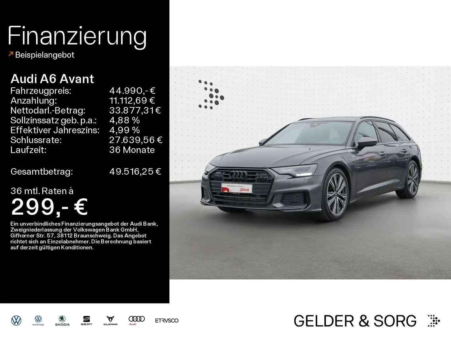 Audi A6 55 TFSI qu. S line LED*RFK*Navi*HuD*Pan Grau - 1