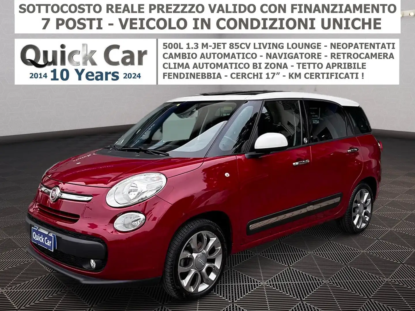 Fiat 500L Living 1.3 mjt AUTO,NAVI,TETTO,CAMERA, 7 POSTI ! Rosso - 1