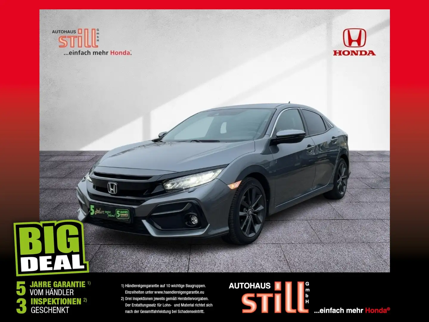 Honda Civic 1.0 VTEC Elegance ACC+LED+Navi+SHZ+Klima Сірий - 1