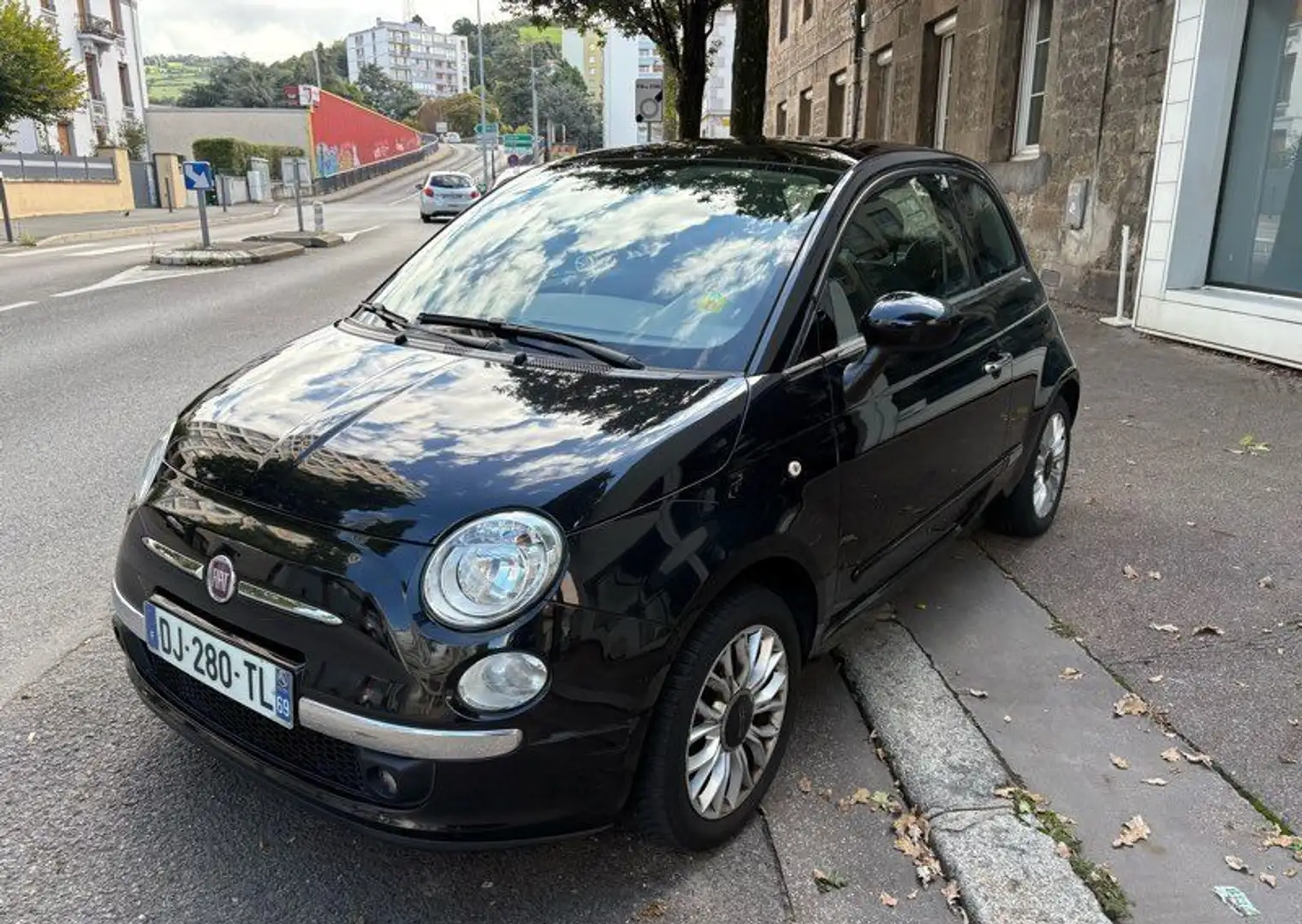 Fiat 500 1.2 69 cv Lounge toit panoramique Bluetooth Noir - 2