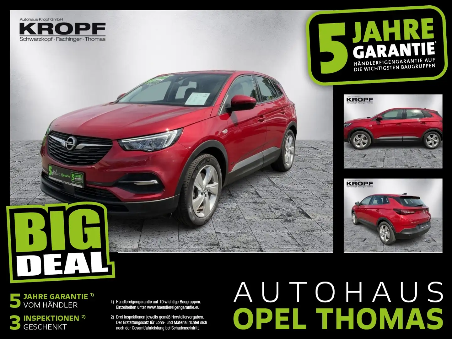Opel Grandland 1.6 Turbo Edition FLA SpurW LM LED Rot - 1