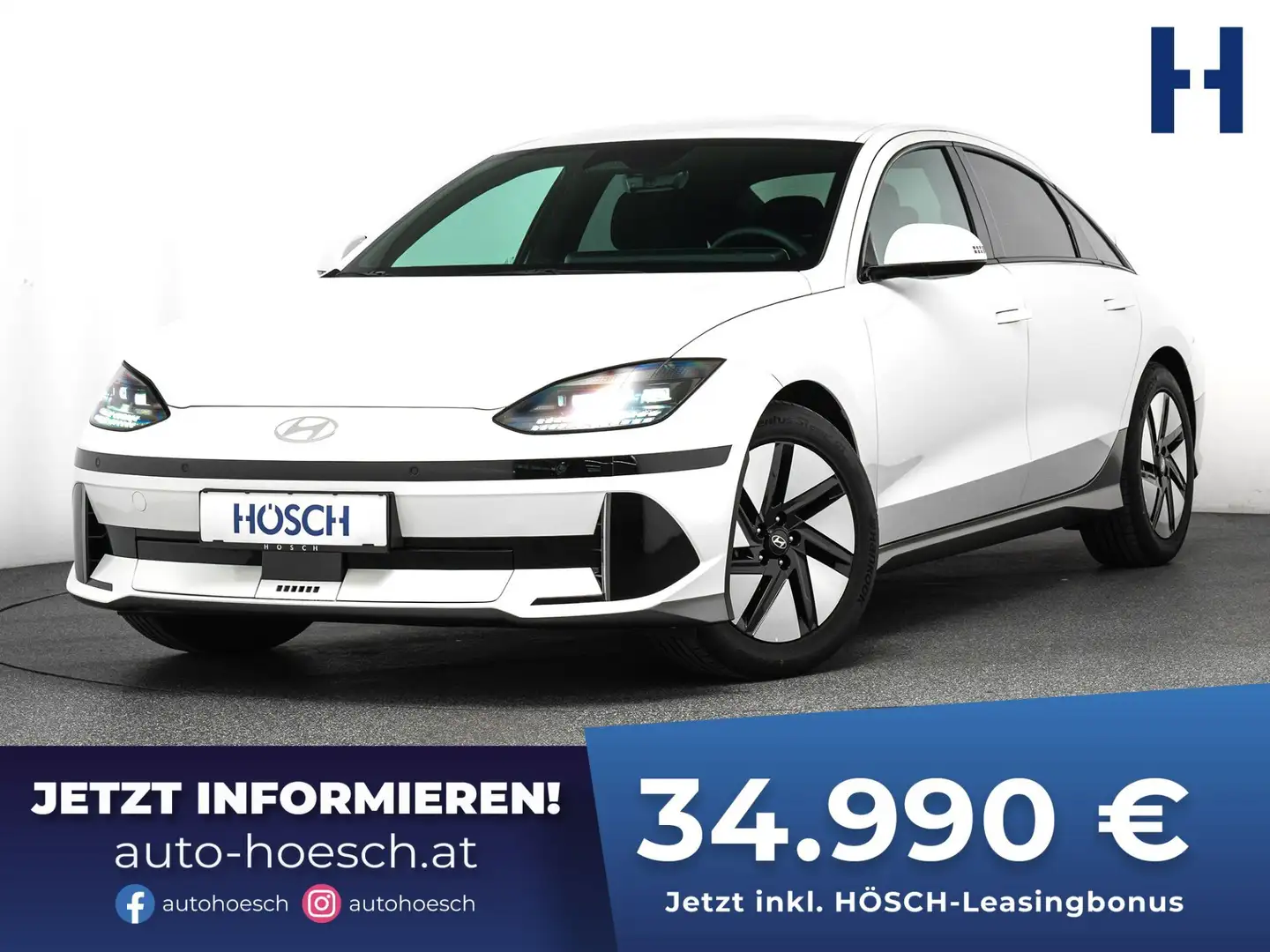 Hyundai IONIQ 6 77kWh Core Plus MATRIX ASSISTENZ TAGESZULASSUNG Weiß - 1