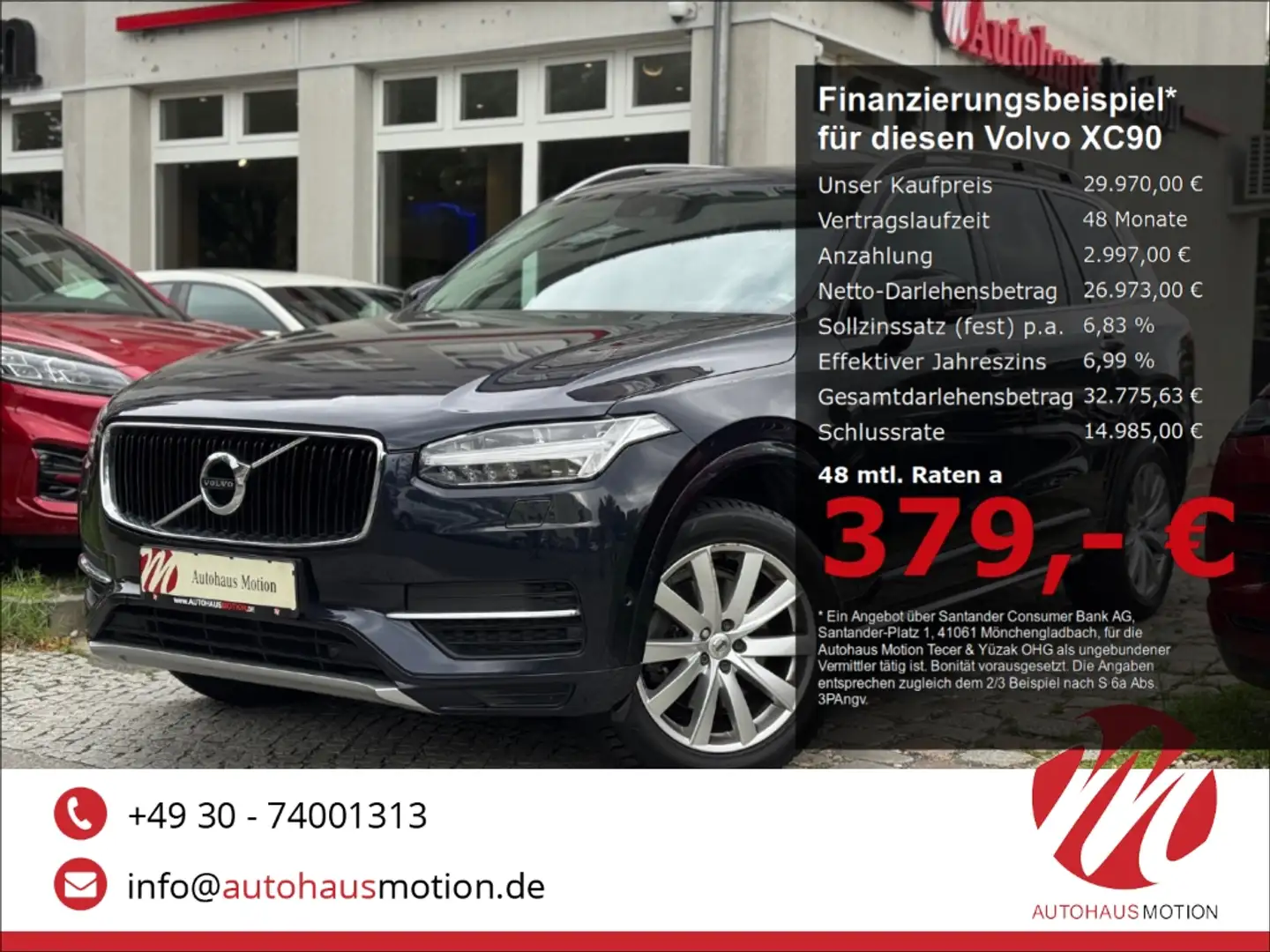 Volvo XC90 Momentum 2WD Pano Navi LED 7-Sitzer Keyless D4 Bleu - 1