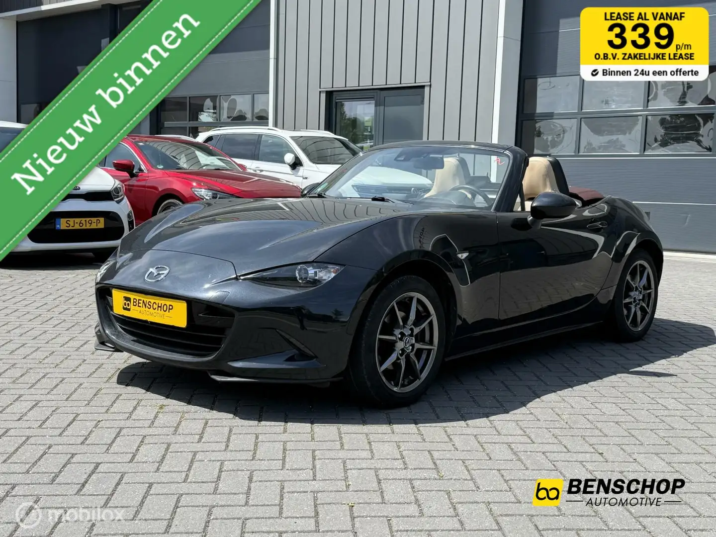 Mazda MX-5 1.5 SkyActiv-G 131 Sakura Leer Navi Carplay Stoelv Чорний - 1