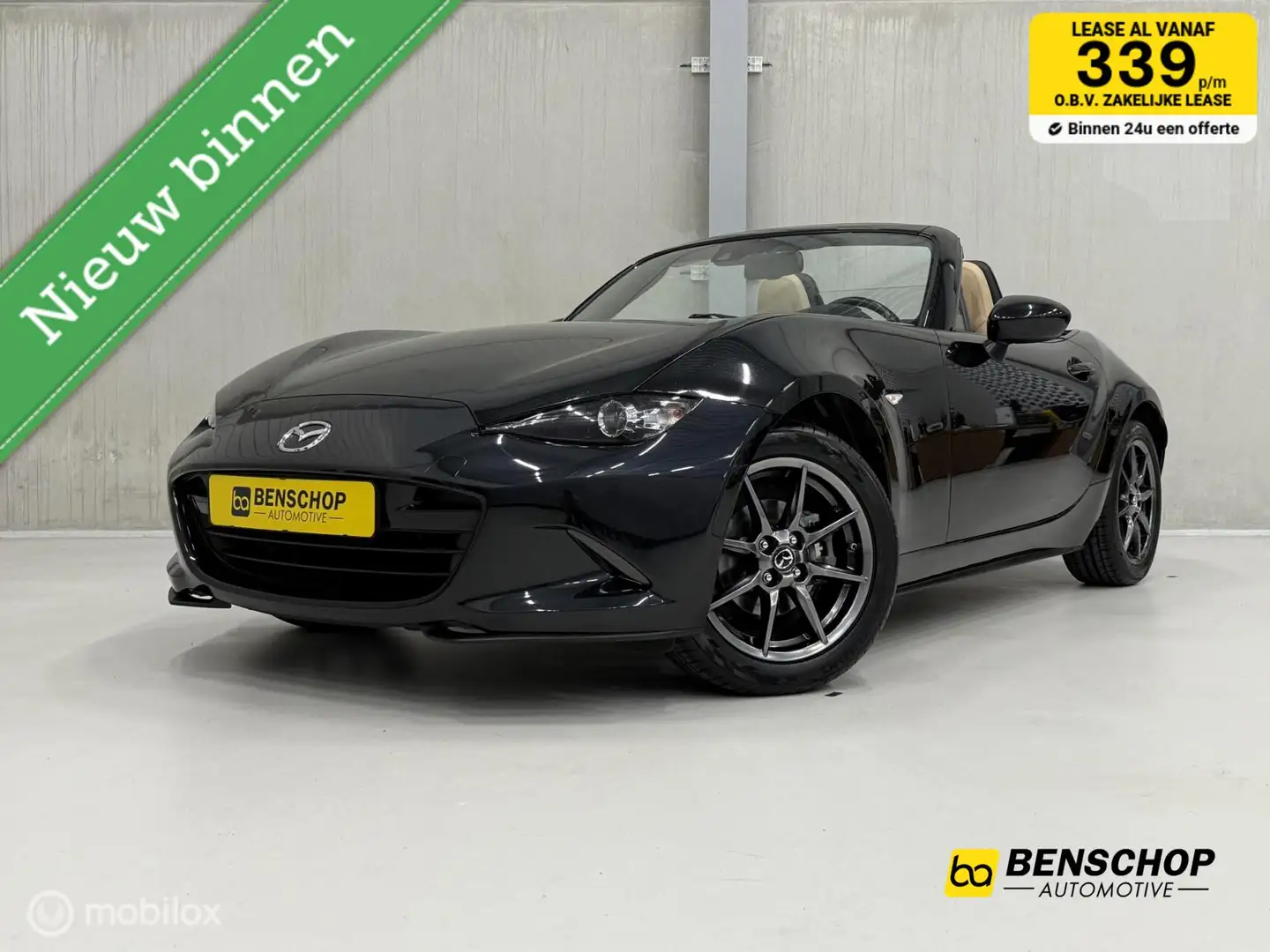 Mazda MX-5 1.5 SkyActiv-G 131 Sakura Leer Navi Carplay Stoelv Czarny - 1