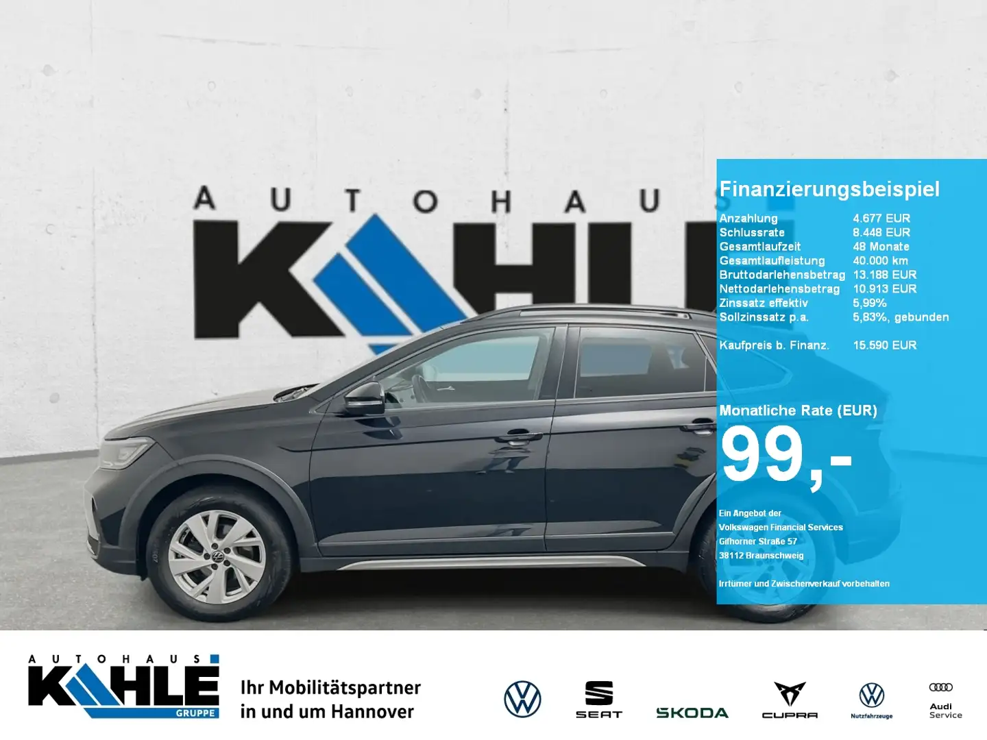 Volkswagen Taigo 1.0 TSI Life CarPlay Black ACC LED Navi Schwarz - 1