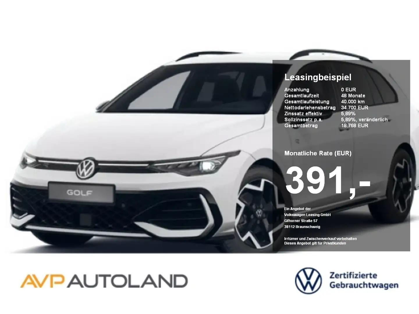 Volkswagen Golf Variant Golf VIII Variant 1.5 eTSI DSG R-Line BLACK Weiß - 1