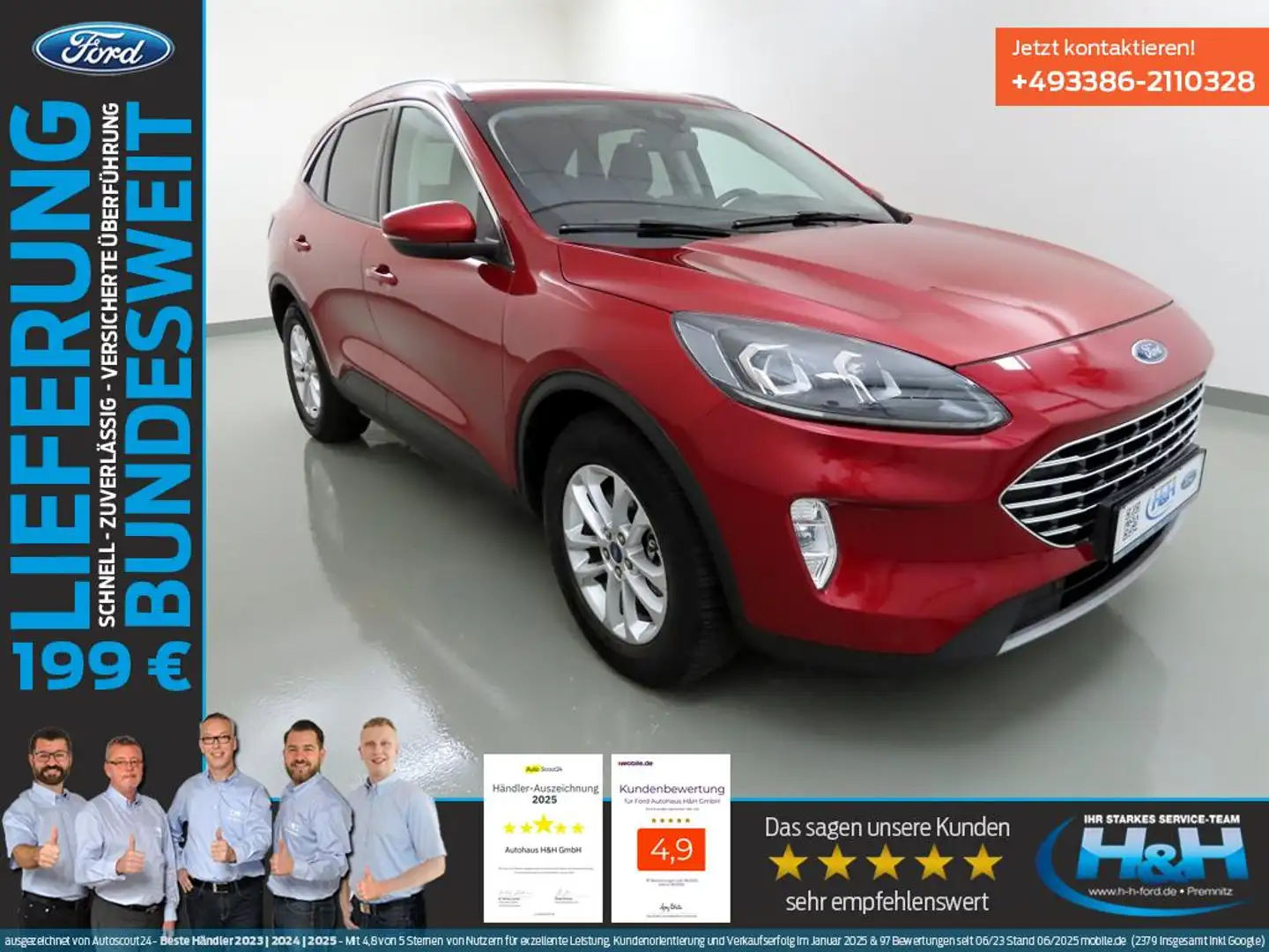 Ford Kuga 2.5 Plug-in-Hybrid Titanium LED+HuD+Kamera Rot - 1