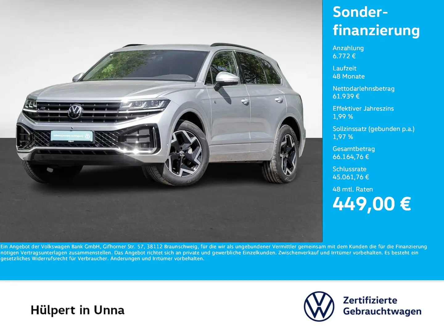 Volkswagen Touareg V6 R-LINE NEUES MODELL AHK 360°CAM LM19 Stříbrná - 1