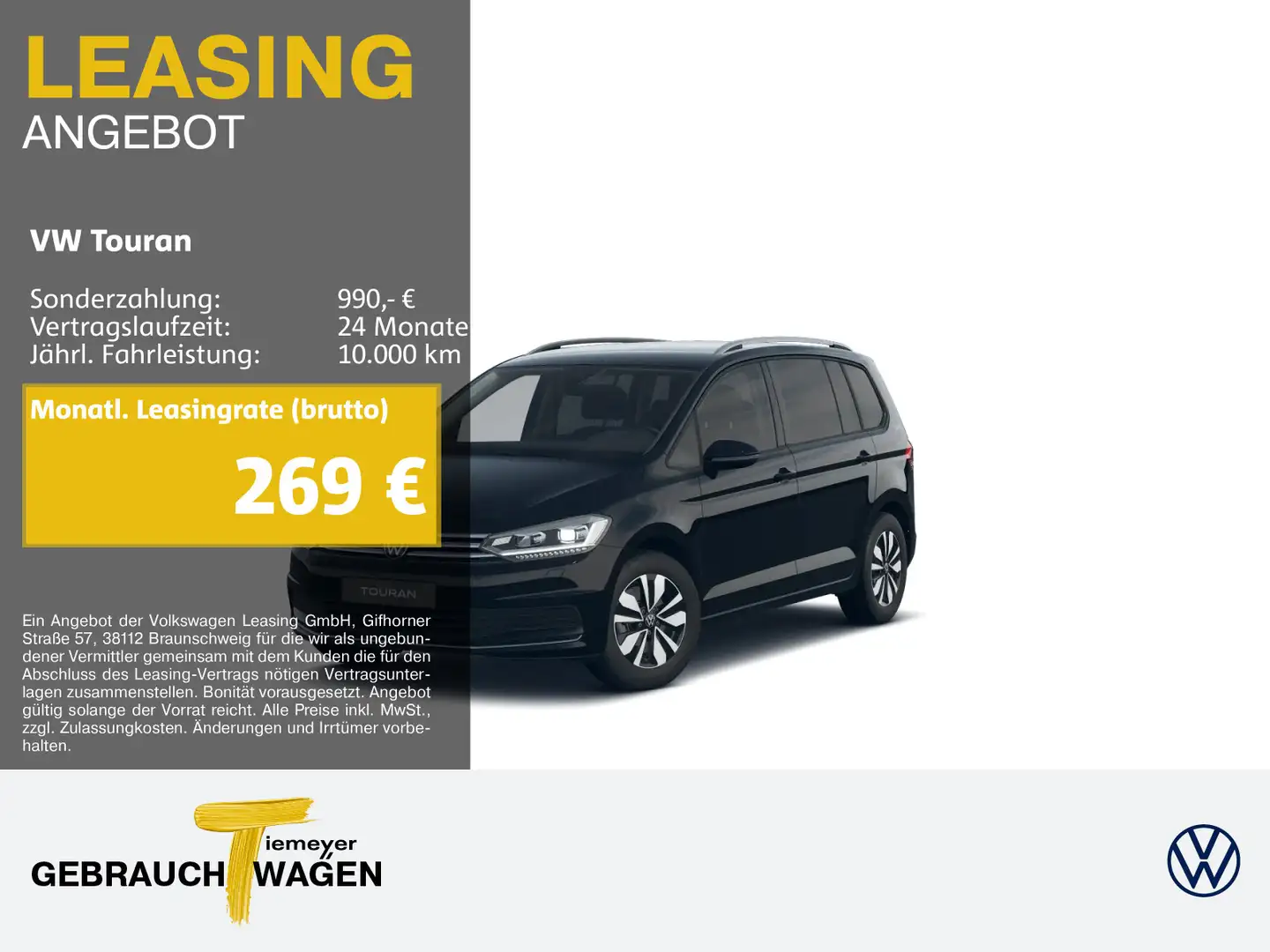 Volkswagen Touran 1.5 TSI DSG GOAL LED VIRTUAL 7SITZE AHK Schwarz - 1