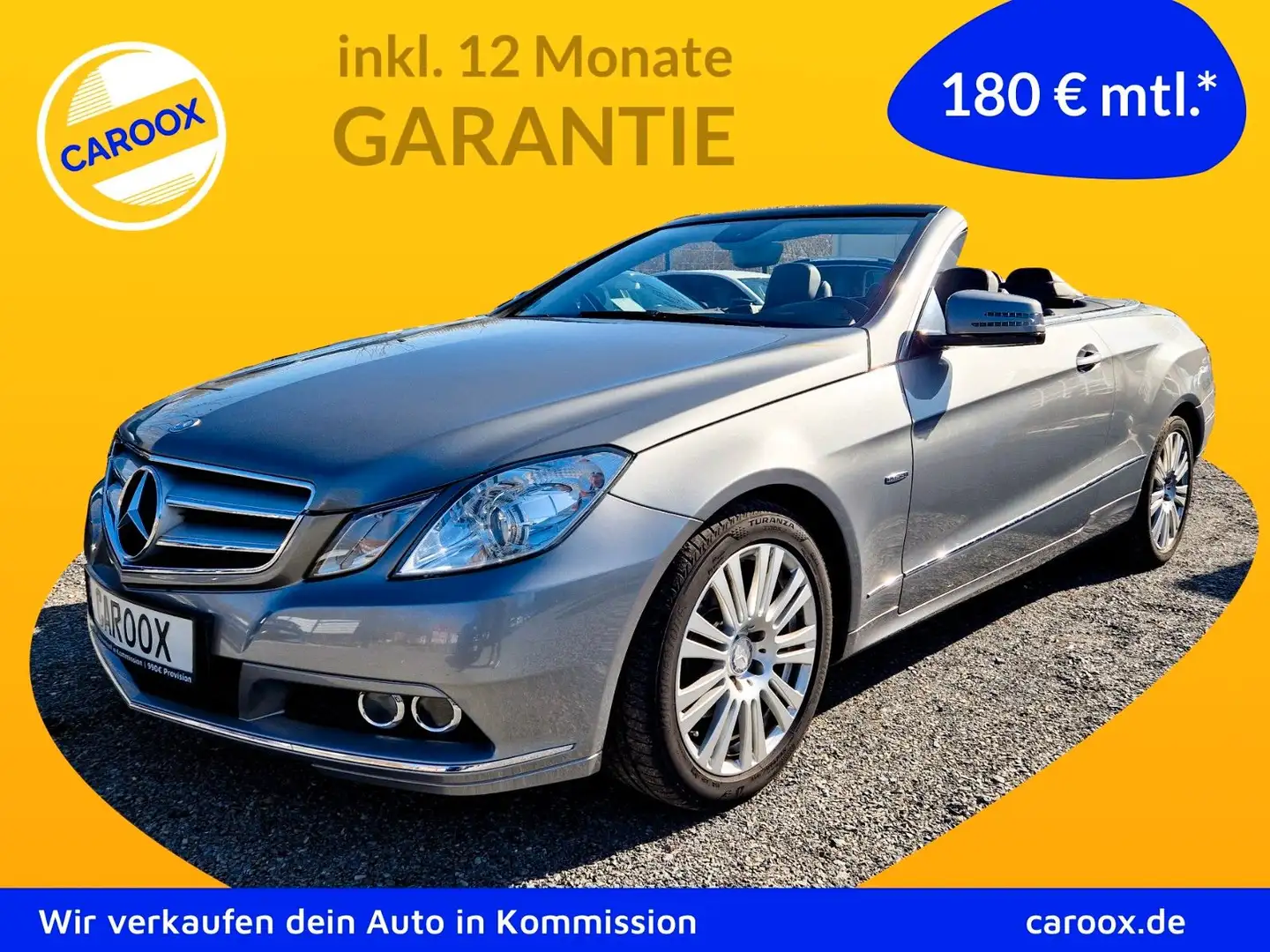 Mercedes-Benz E 220 CDI Cabrio 6MT LEDER 1.HAND AIRSCARF Argent - 1