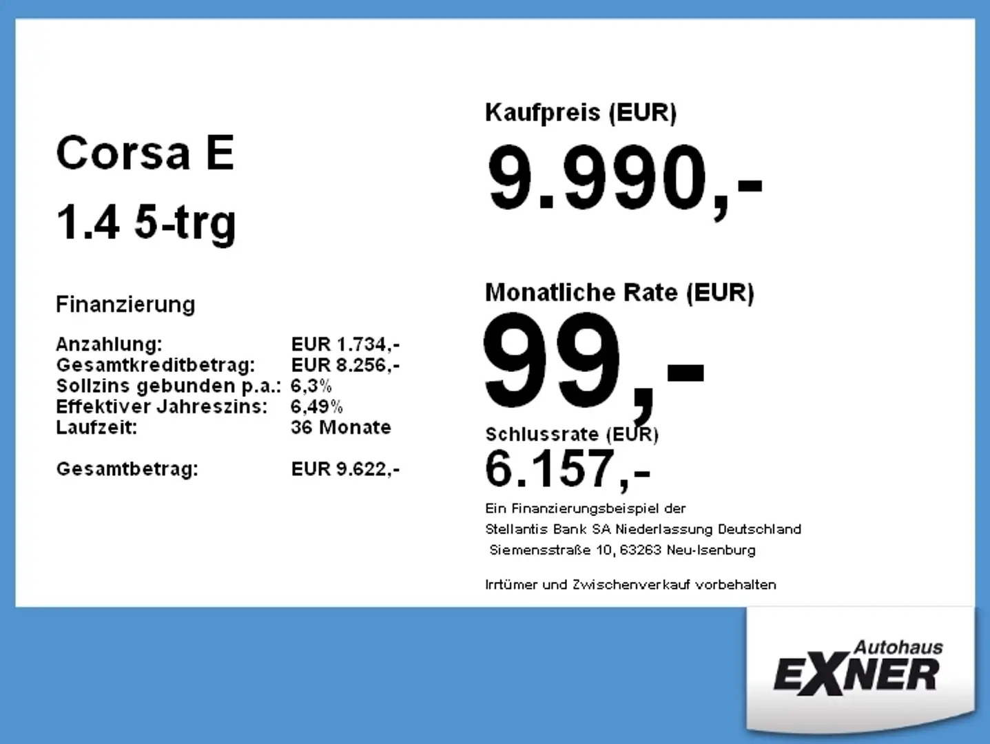 Opel Corsa E 1.4 5-trg SELECTION *Klimaanlage* Schwarz - 2