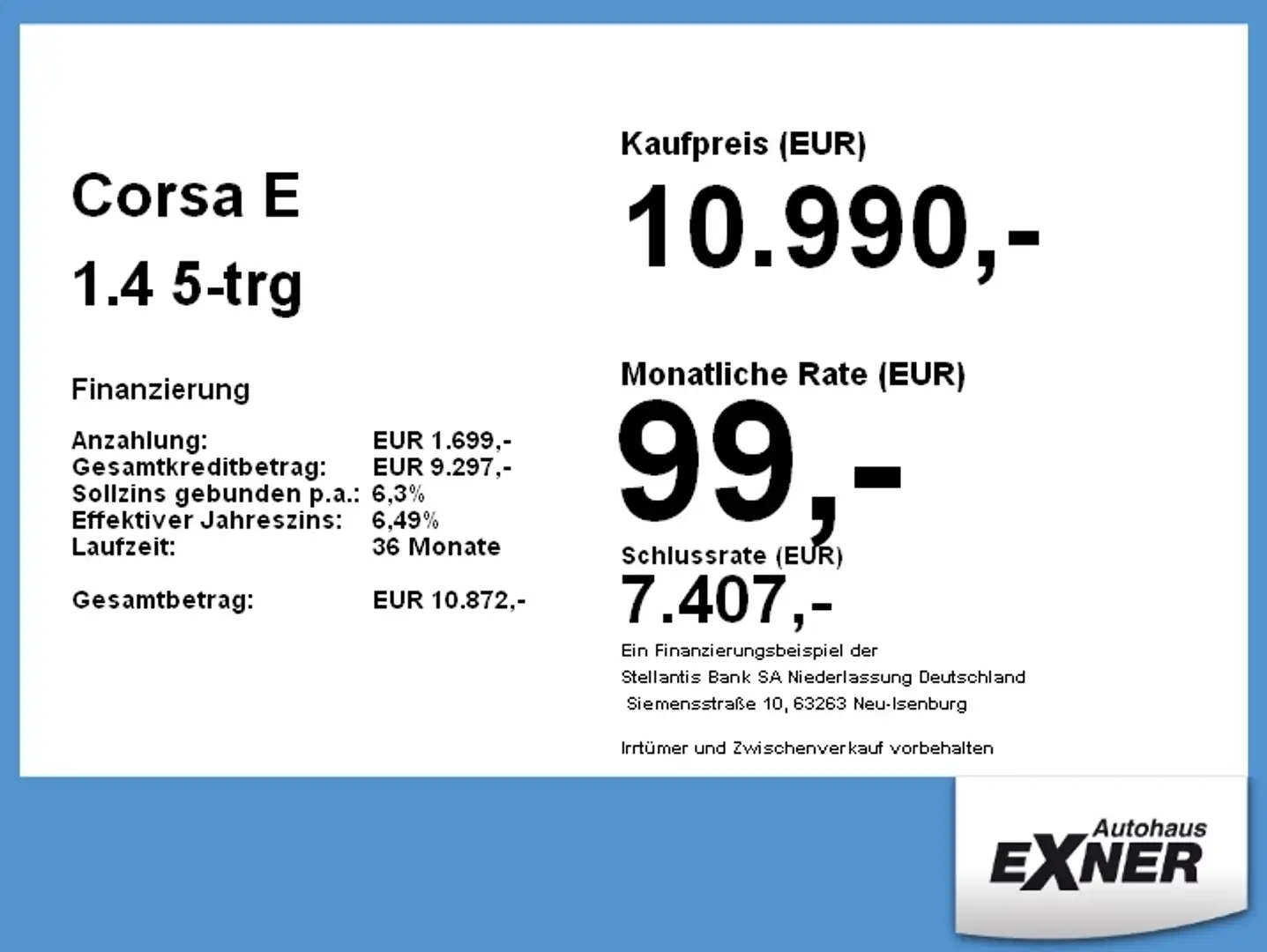 Opel Corsa E 1.4 5-trg SELECTION *Klimaanlage*DAB Schwarz - 2