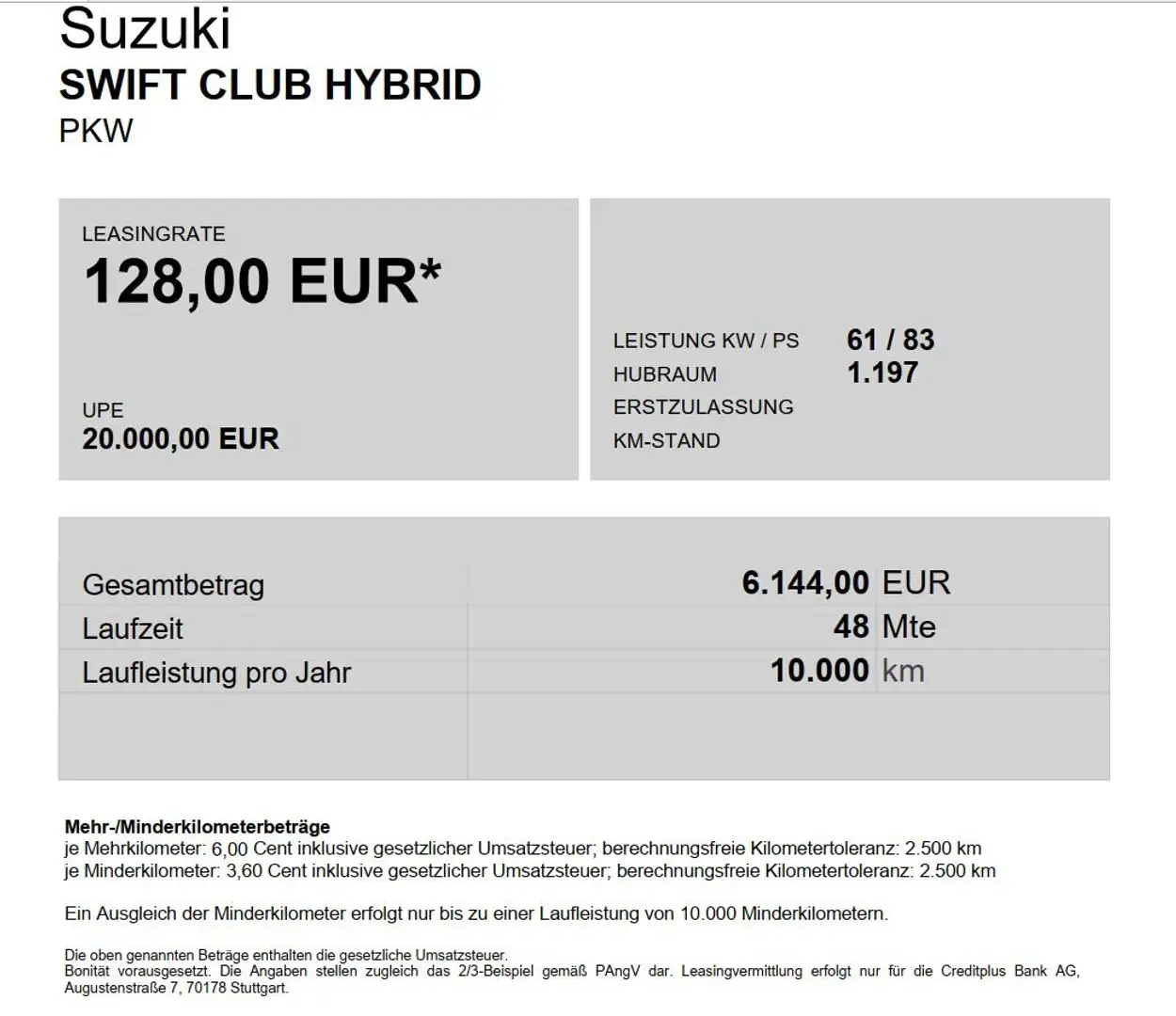 Suzuki Swift Swift Club Leasingaktion 128,-€ im Monat Arancione - 2