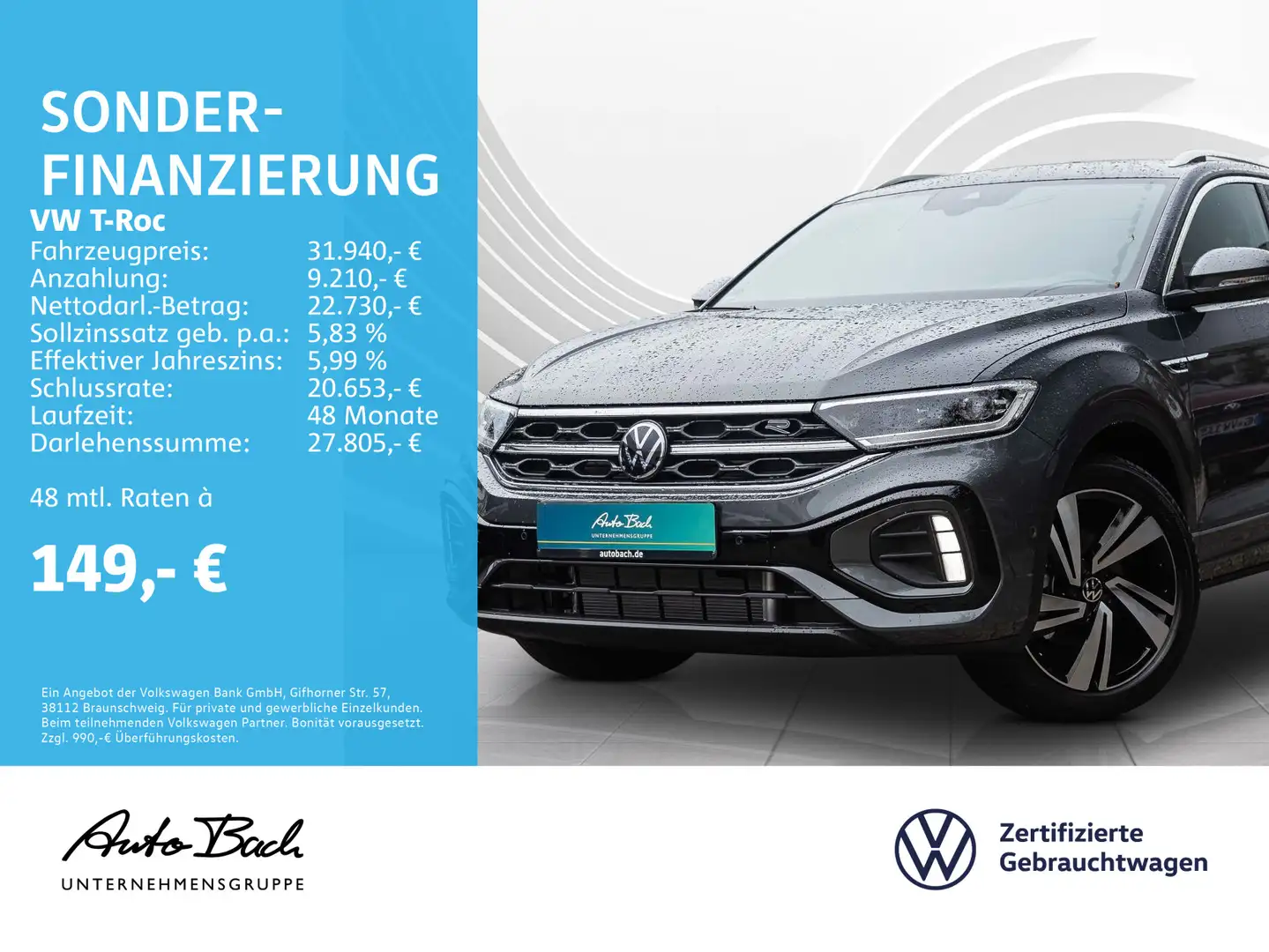 Volkswagen T-Roc 1.5 TSI DSG R-Line, LED, Navi, Rückfahrkam Gris - 1