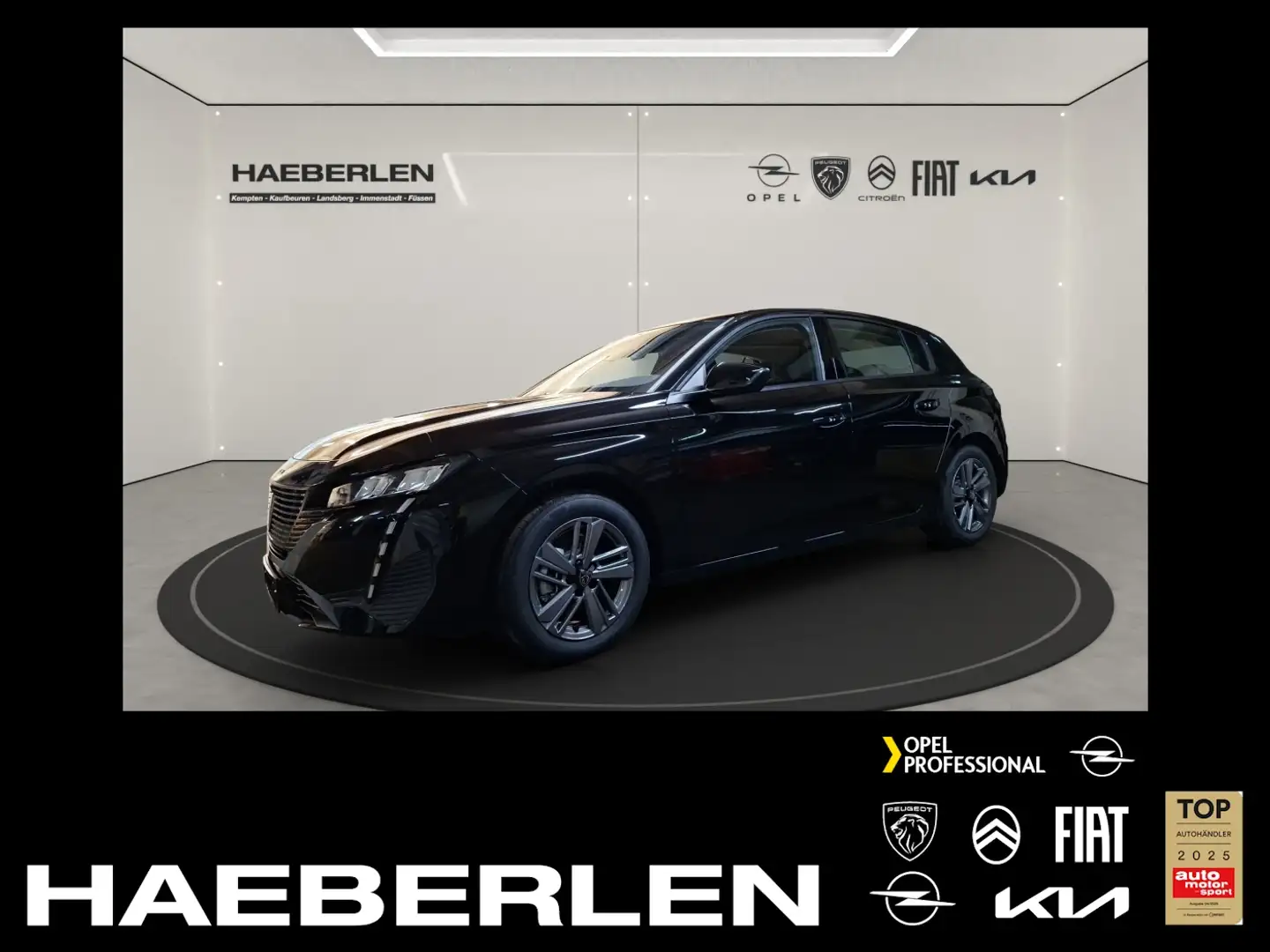 Peugeot 308 1.2 130PS **AB 219€mtl, SOFORT VERFÜGAR** Schwarz - 1