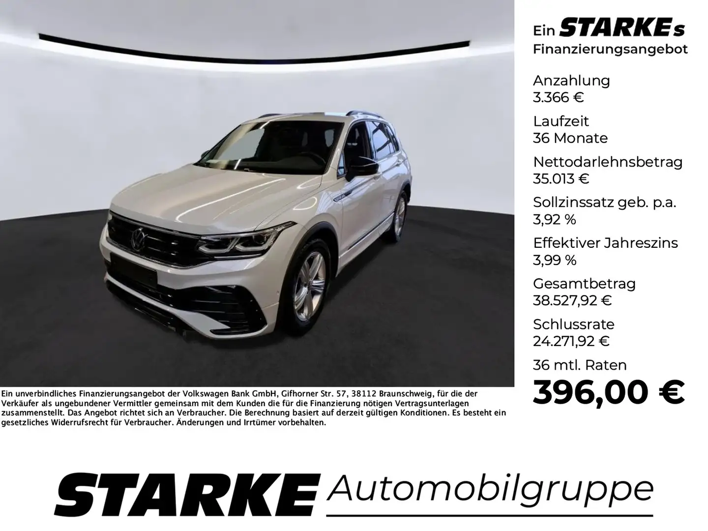Volkswagen Tiguan 2.0 TDI DSG R-Line Black Style Weiß - 1
