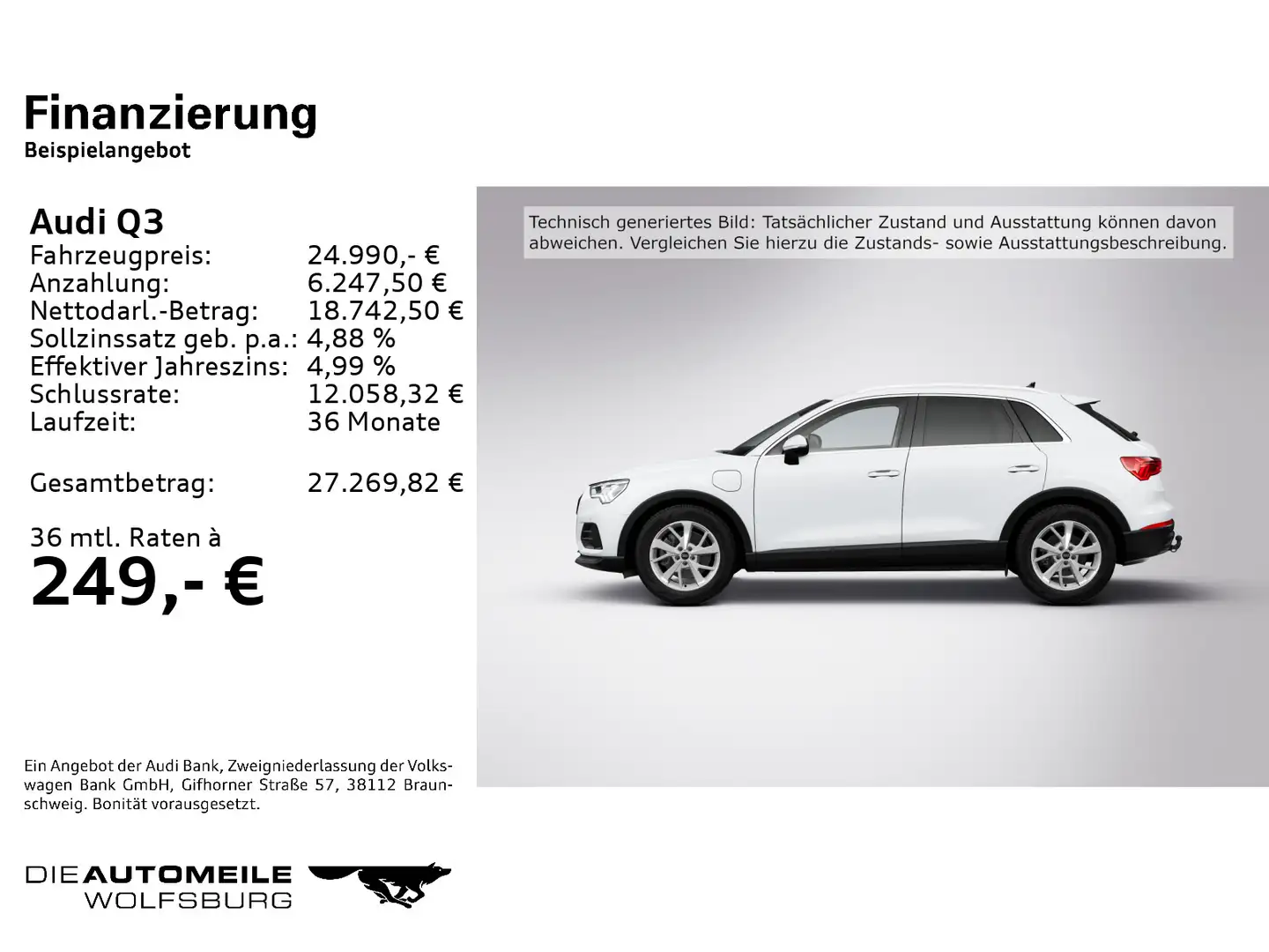 Audi Q3 45 TFSI e S-tronic AHK/LED/Rückkam Weiß - 2