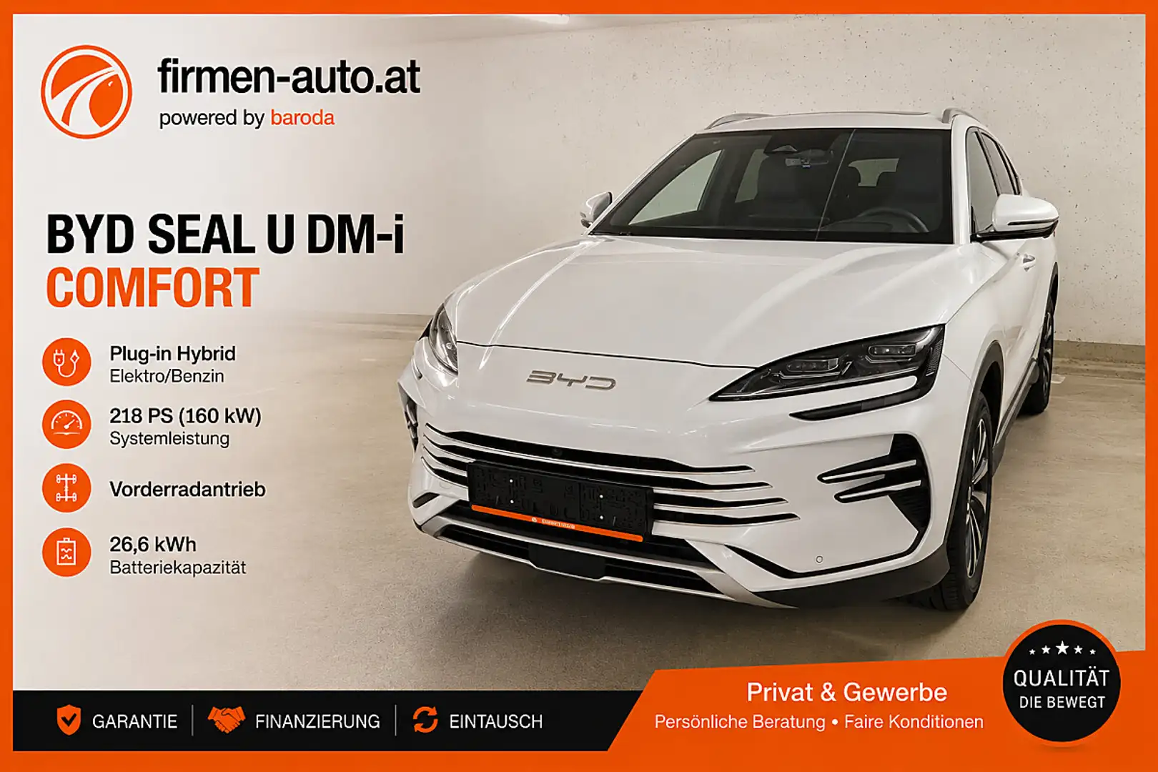 BYD Seal U DM-i PHEV 26,6kWh Comfort Österreich Paket | In... Weiß - 1