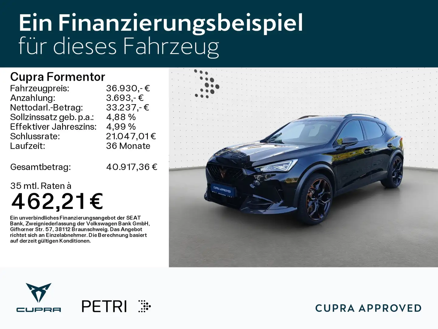 CUPRA Formentor VZ5 2.5 TSI 4x4*NAVI*KAM*BEATS*ElHeckd Schwarz - 2