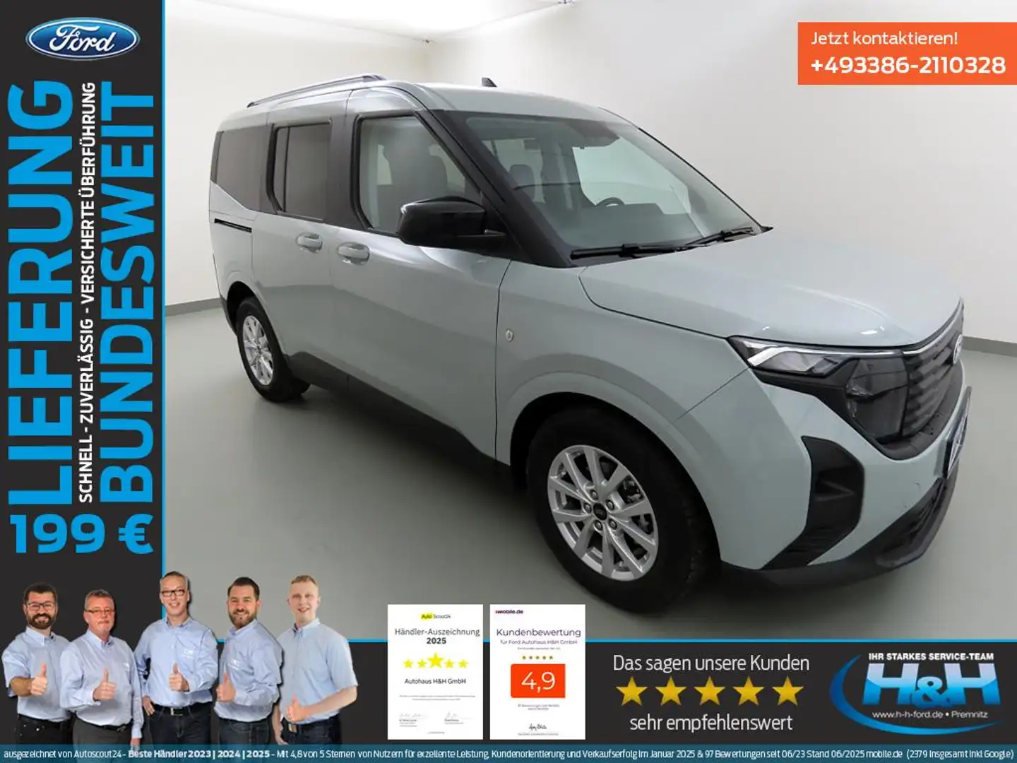 Ford Transit Courier Tourneo Courier 1.0 EcoB Aut. Titanium SHZ+Tempo Grau - 1