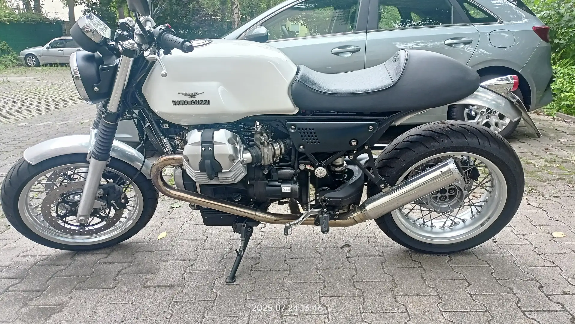 Moto Guzzi Bellagio "Sport" Customised, Café Racer Blanc - 1
