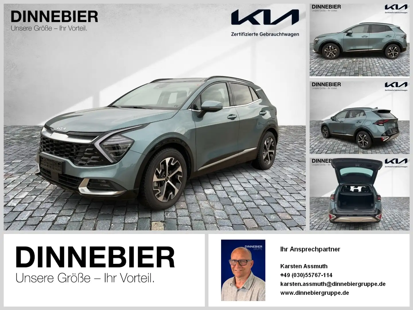 Kia Sportage Spirit 1.6T LED+360°+Glasdach+Navi Gris - 1
