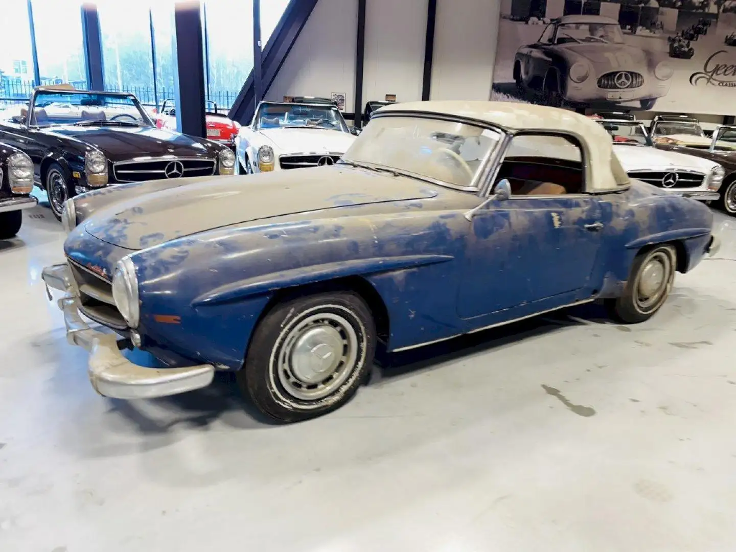 Mercedes-Benz 190 190SL 2 Tops Cabriolet handgeschakeld Blau - 1