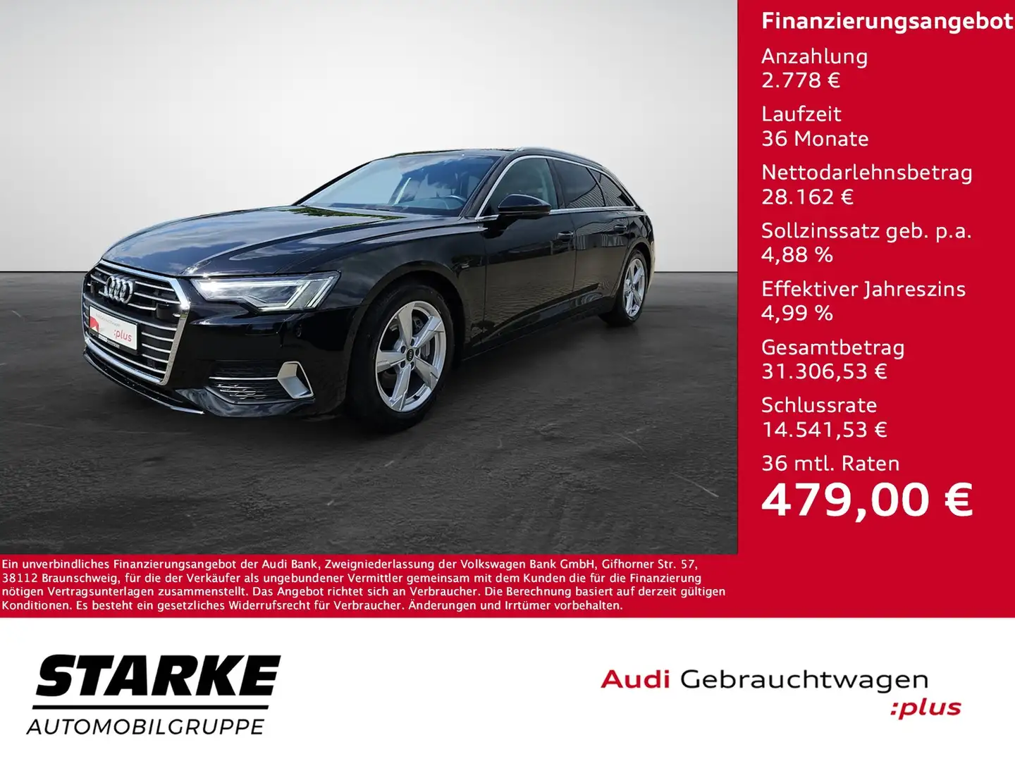 Audi A6 Avant 45 TDI S tronic quattro Sport NaviPlus Ma... Schwarz - 1