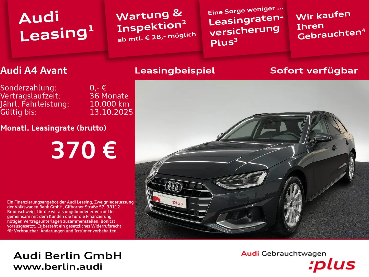 Audi A4 Advanced 35 TDI S tr. STDHZG LED 360°K Grijs - 1