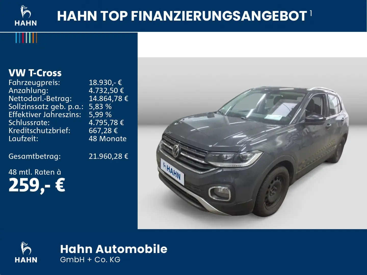 Volkswagen T-Cross 1.0TSI Style DSG Navi Climatr PDC Sitzh Grau - 2