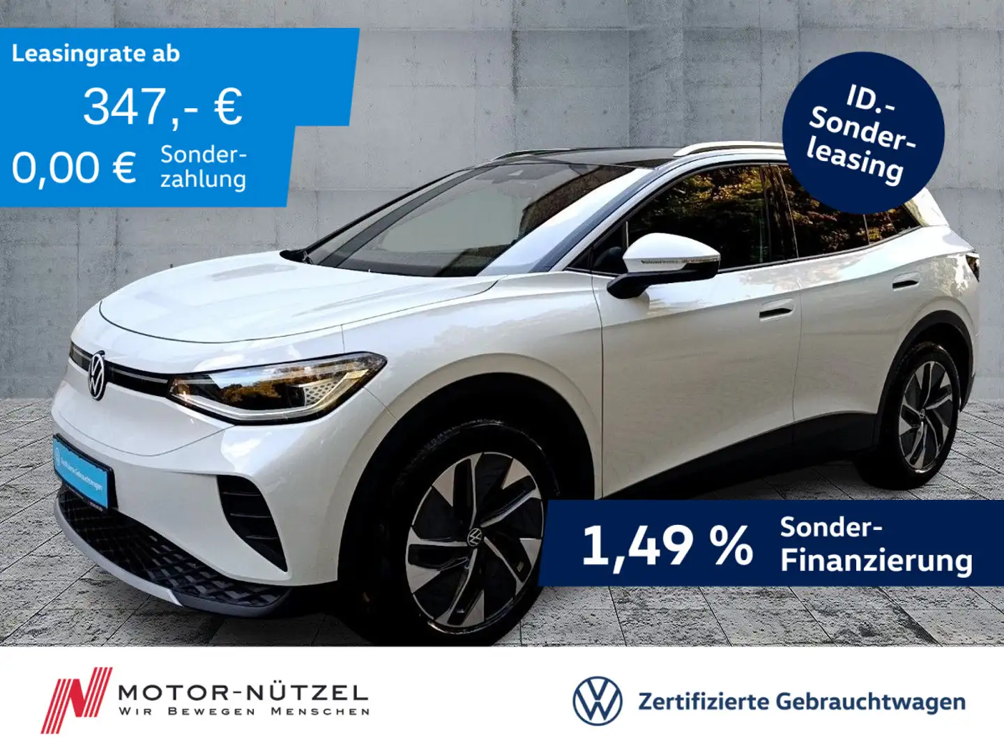 Volkswagen ID.4 PURE 125kw 5JG+MATRIX+NAV+ACC+HuD+HARMAN+19 Weiß - 1