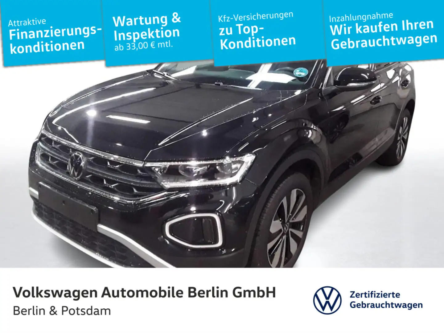 Volkswagen T-Roc 2.0 TDI Goal DSG AZV LED Navi ACC Schwarz - 1