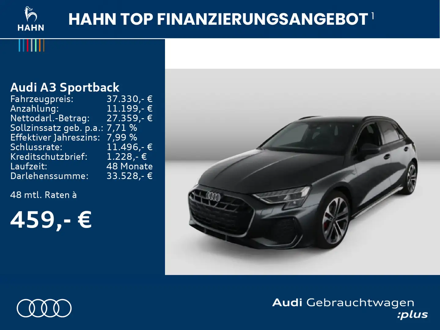 Audi A3 35 TFSI S line AHK Navi LED CAM Grau - 2