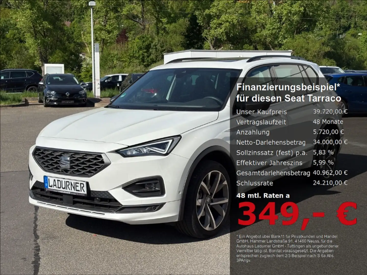 SEAT Tarraco FR 2,0 TDI DSG *STANDHZG+AHK+DCC+7-SITZE* Weiß - 1