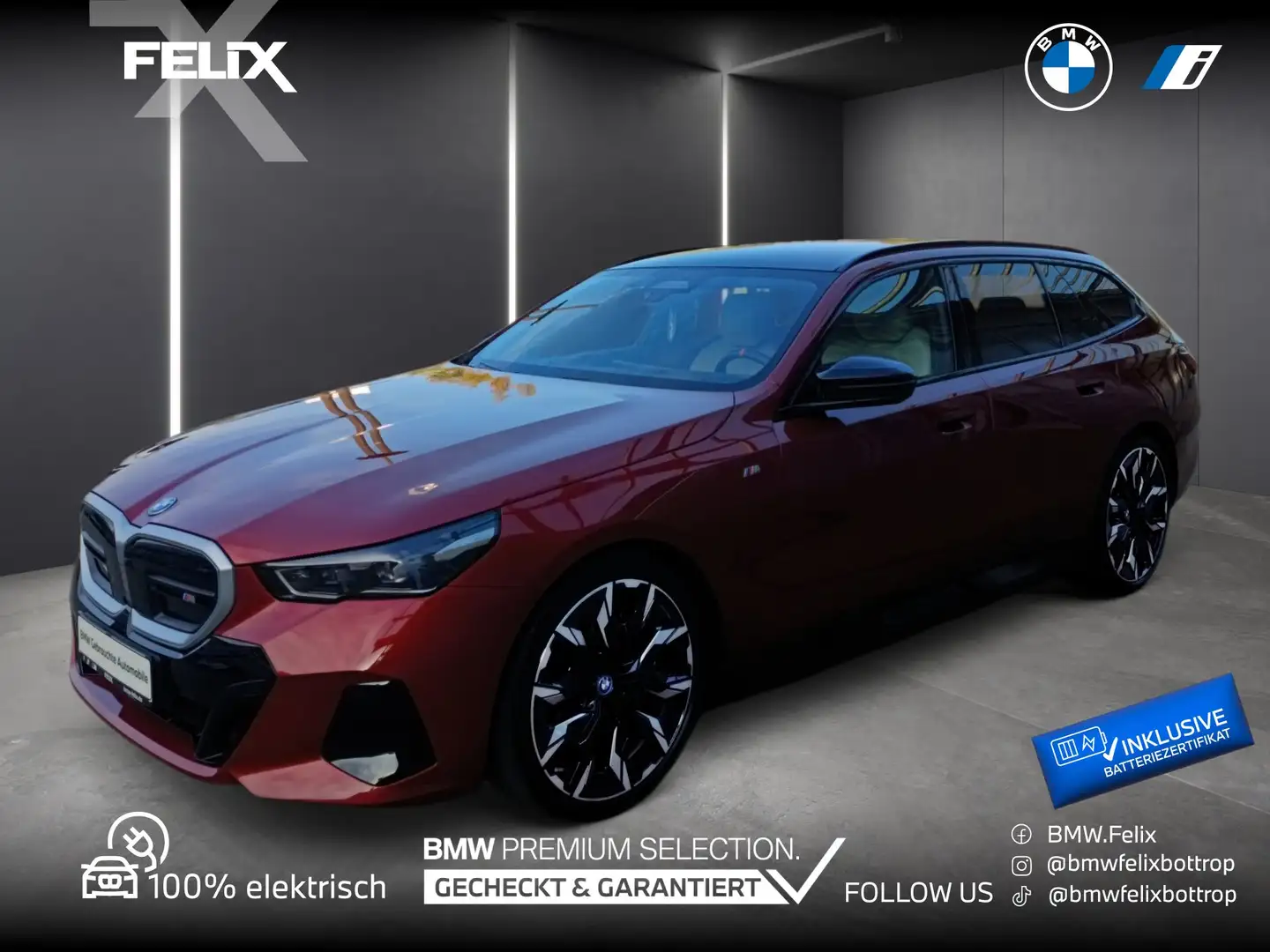 BMW i5 M60 xDrive touring+M SPORTPAKET+PANO+B&W+21"ALU+IC Rot - 1