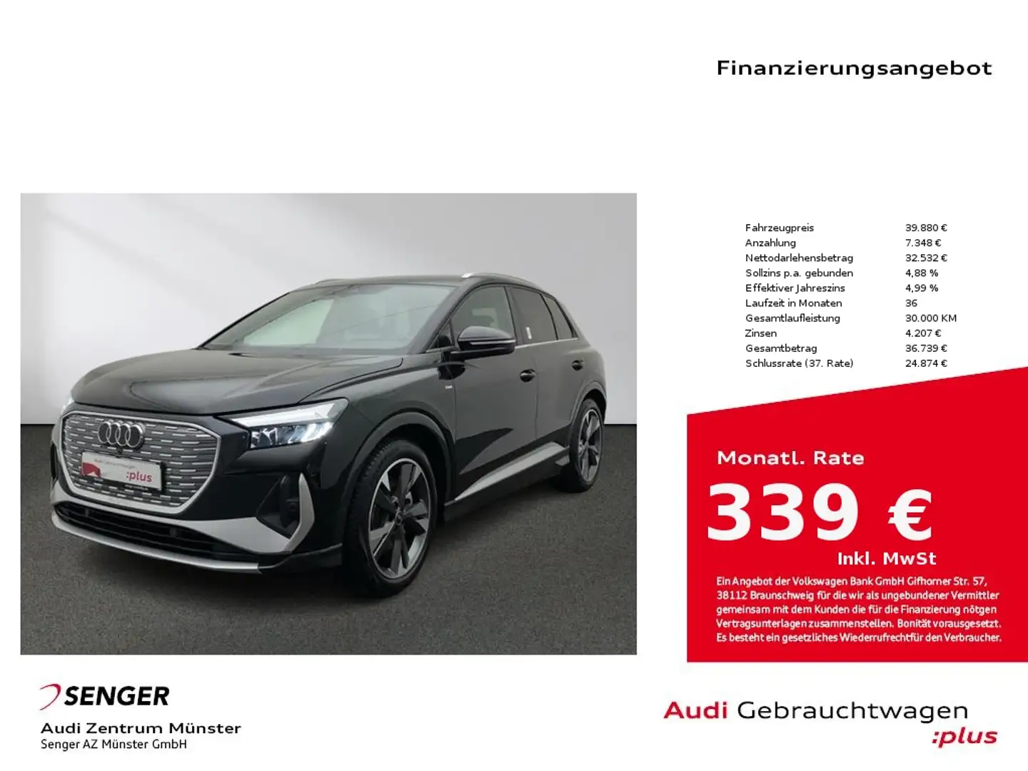 Audi Q4 e-tron 40 MMI Standheizung Kamera LED ACC Schwarz - 1