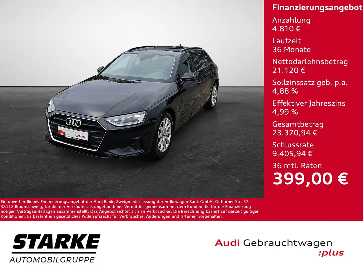Audi A4 Avant 35 TDI S tronic NaviPlus AHK SHZ APS-Plus... Schwarz - 1
